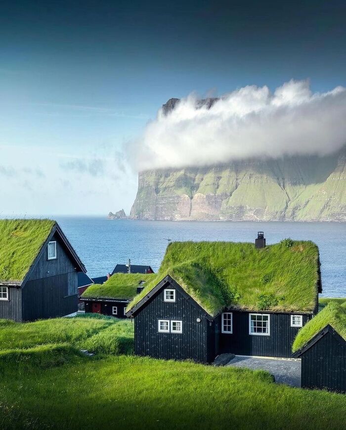 Du lịch quần đảo Faroe Đan Mạch ngắm những ngôi nhà mái cỏ