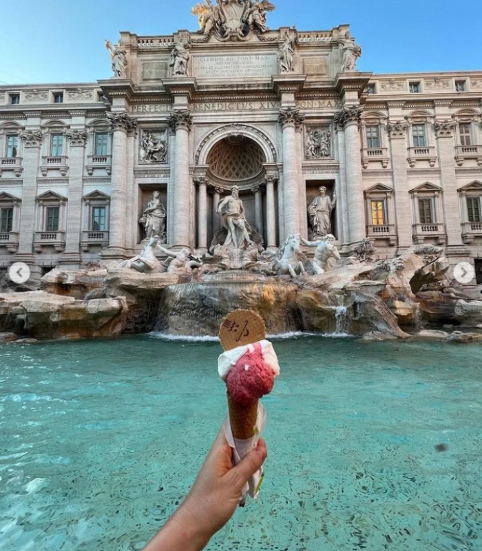 Đài phun nước Trevi ở Roma Ý - Gelato là kem Ý, món ăn bạn không nên bỏ qua khi tới đây.