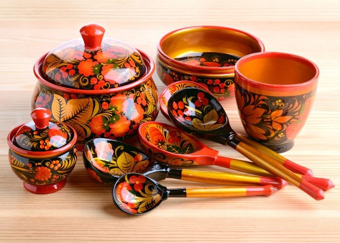 Quà lưu niệm tại Nga - Đồ gỗ Khokhloma