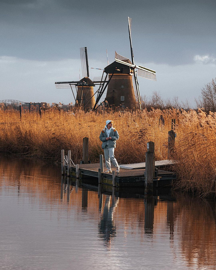 Hệ thống kênh đào tại làng Kinderdijk Hà Lan