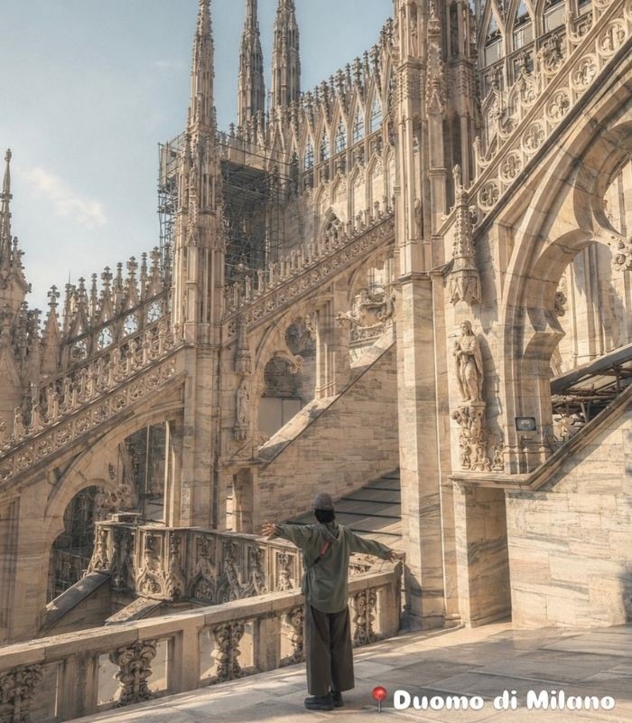 Chiêm ngưỡng kiến trúc Gothic độc đáo trên mái Nhà thờ Chính tòa Milano
