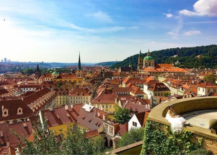 Bờ tường Vườn Rampart của Lâu đài Praha Séc