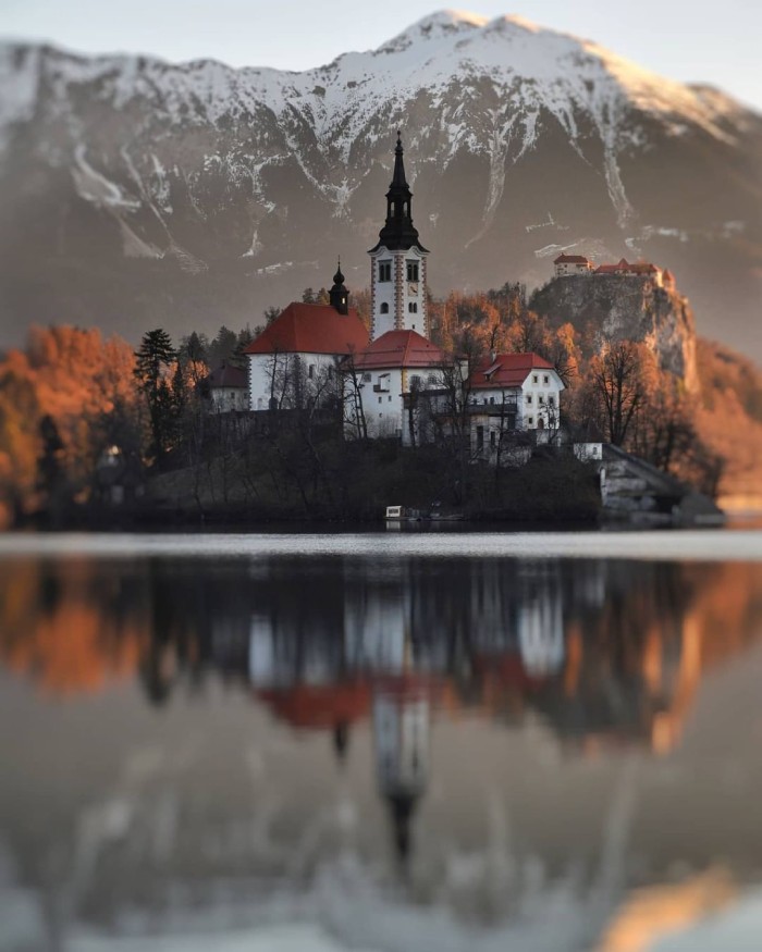 khung cảnh hùng vĩ của hồ Bled Slovenia